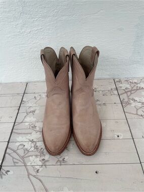 freebird Taupe Leather Western Ankle Boots